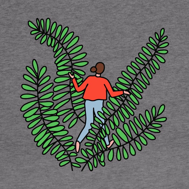 Girl Walking Through Ferns by Ashleigh Green Studios